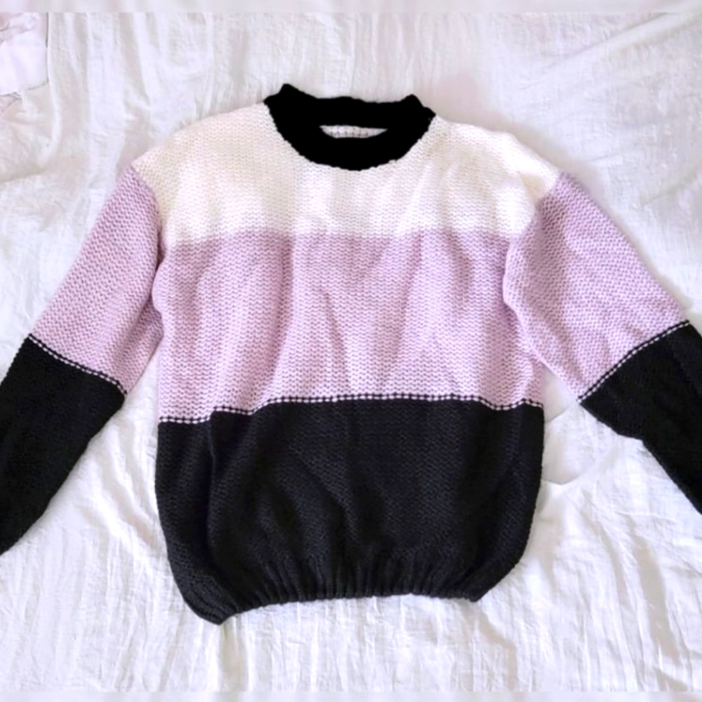 Rue21 Colorblock Cable Knit Sweater (L)